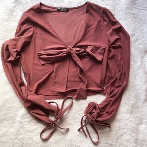 Fashion Nova Mauve Mid Crop Top